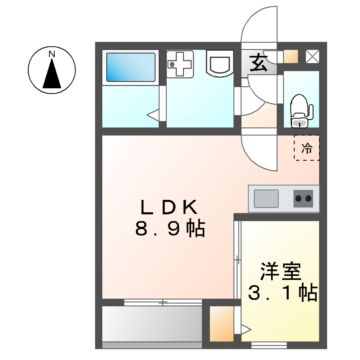 名古屋市南区豊田のアパートの間取り