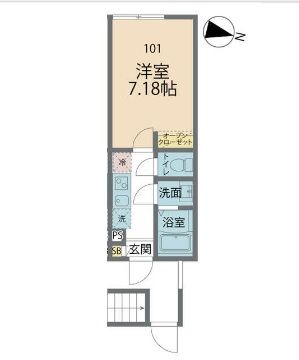 藤沢市亀井野のアパートの間取り