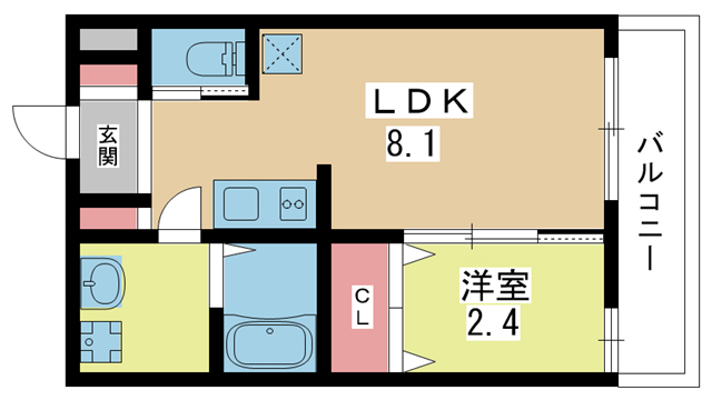 【豊中市服部豊町のアパートの間取り】