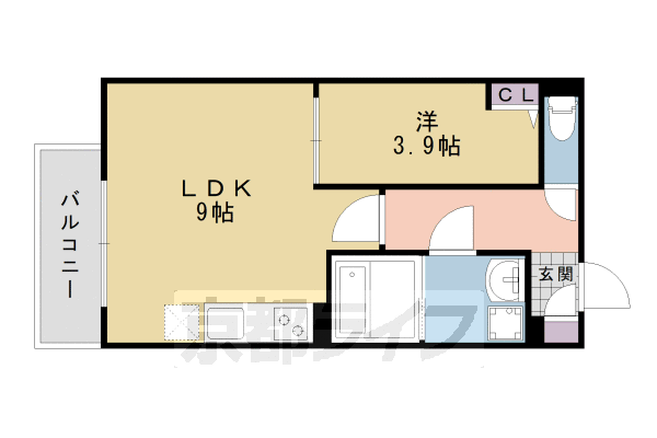 京都市西京区松尾木ノ曽町のアパートの間取り