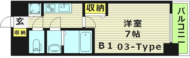 大阪市都島区中野町のマンションの間取り