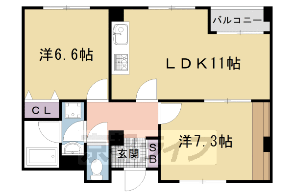 【リエス西院の間取り】