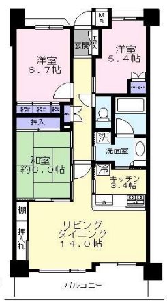 パークホームズ調布飛田給ステーションアリーナの間取り