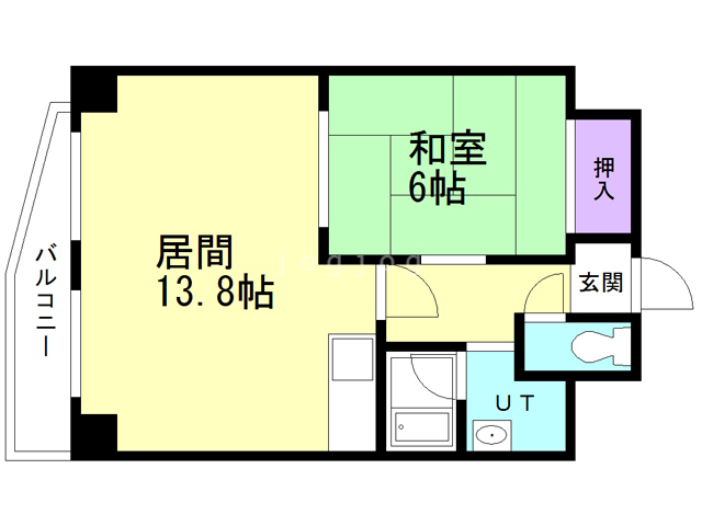 札幌市中央区南十八条西のマンションの間取り