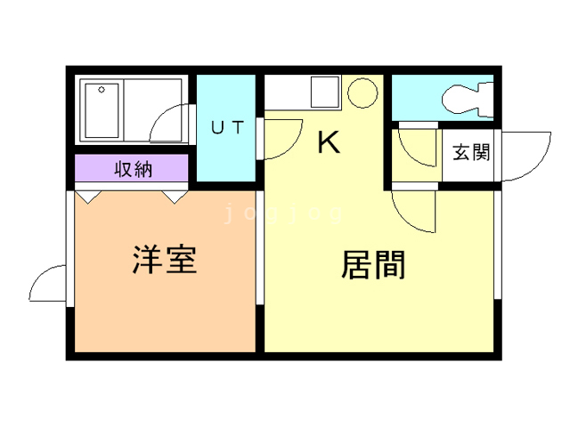 釧路市鳥取南のアパートの間取り