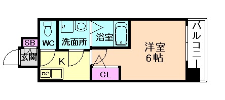 大阪市北区大淀中のマンションの間取り