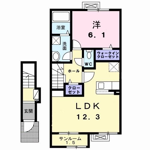 五泉市寺沢のアパートの間取り