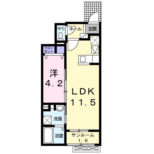 三沢市大字三沢のアパートの間取り