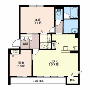 Ｍａｓｔ　Ｔｅｒｒａｃｅ別名　Ｂ棟の間取り