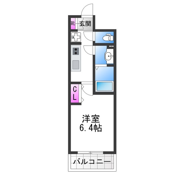 プレサンスOSAKA　DOMECITYビーツの間取り