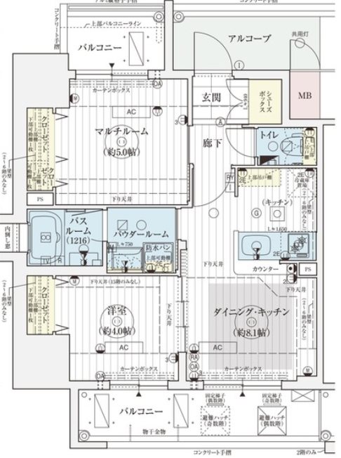 エステムプラザ神戸三宮ルクシアの間取り