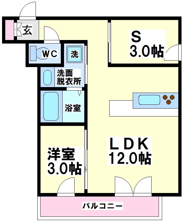 世田谷区羽根木のアパートの間取り