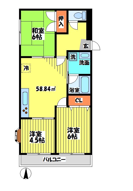 世田谷区代田のマンションの間取り