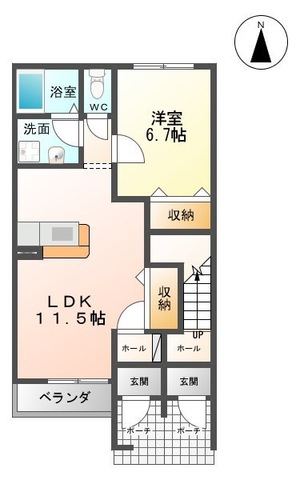 いわき市泉町下川のアパートの間取り