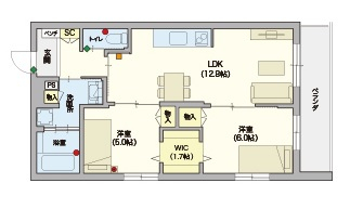 （シニア限定）ヘーベルVillage武蔵新田の間取り