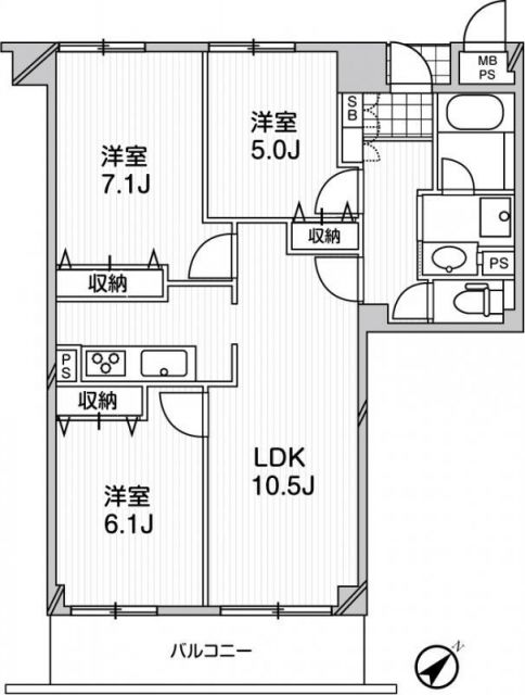 アーバンフラッツつつじヶ丘の間取り