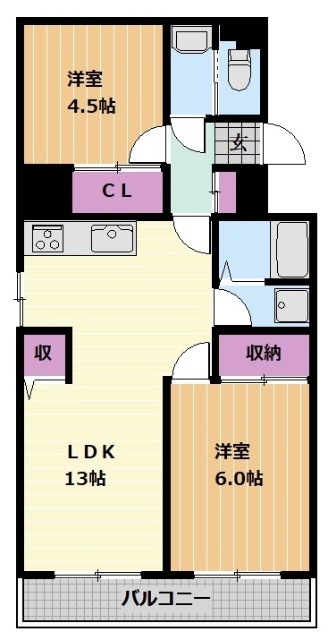 第二桜山ハイツの間取り