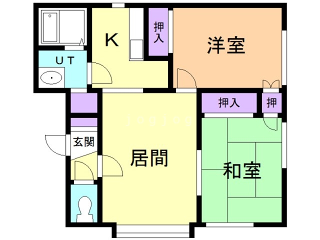 札幌市北区新川五条のアパートの間取り