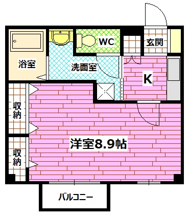 安芸郡府中町本町のアパートの間取り