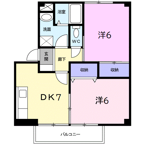 プランタン長谷部Ｃの間取り