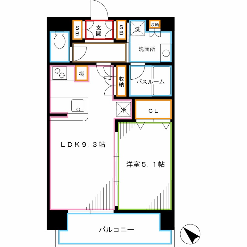 新宿区西新宿のマンションの間取り