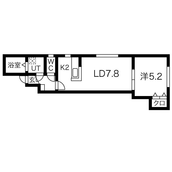 札幌市西区八軒三条東のアパートの間取り