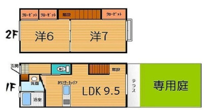 熊本市中央区出水のアパートの間取り