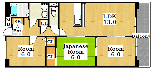 フェルザ住道の間取り