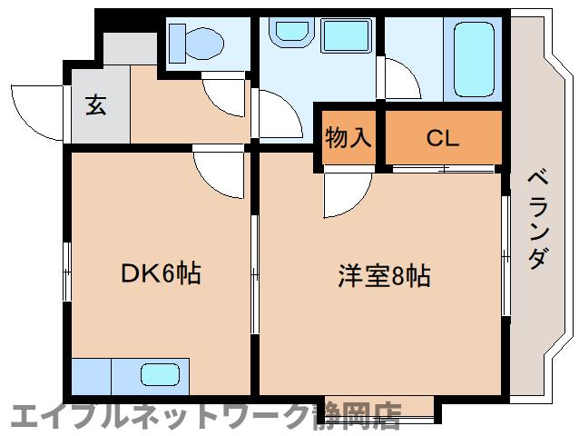 静岡市葵区籠上のマンションの間取り