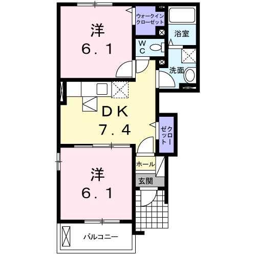 山陽小野田市高千帆のアパートの間取り