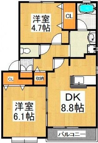 町田市三輪町のアパートの間取り