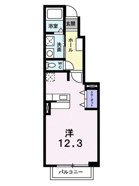 【伊予郡松前町大字北黒田のアパートの間取り】