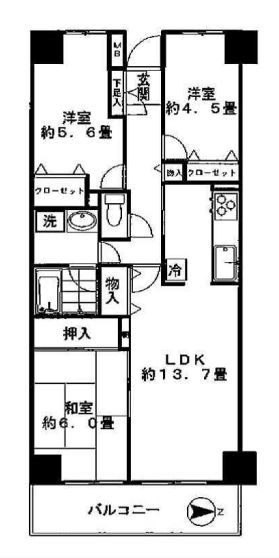 江東区北砂のマンションの間取り