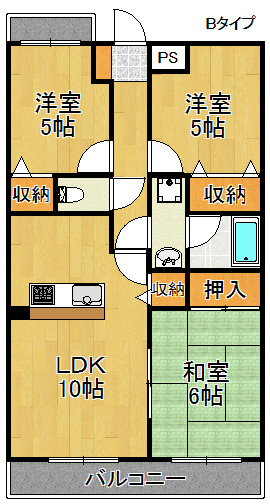 ヒュース一丘弐番館の間取り