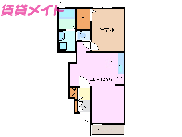 津市柳山津興のアパートの間取り