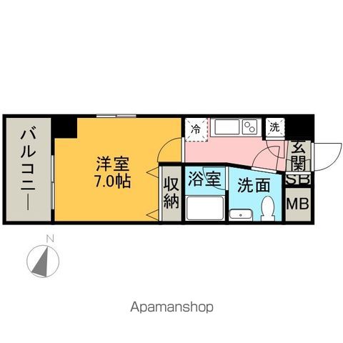 地下鉄箱崎線 呉服町駅 徒歩3分 14階建 築19年の間取り写真