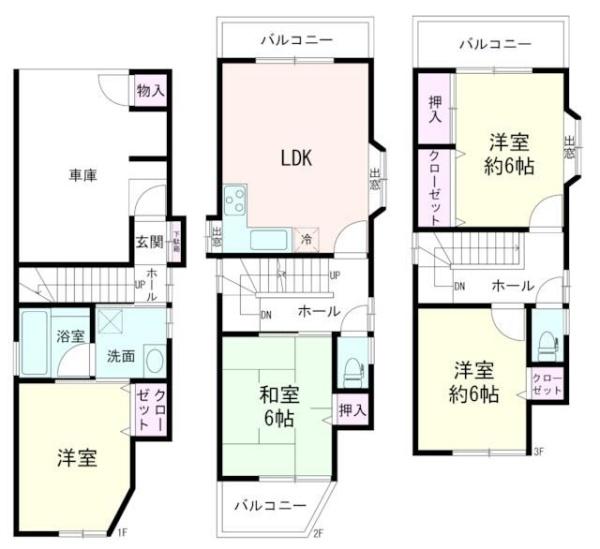 横浜市港北区小机町戸建の間取り写真