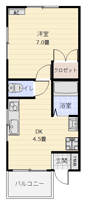 徳島市吉野本町のマンションの間取り