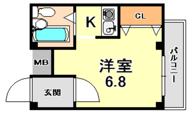 神戸市兵庫区切戸町のマンションの間取り