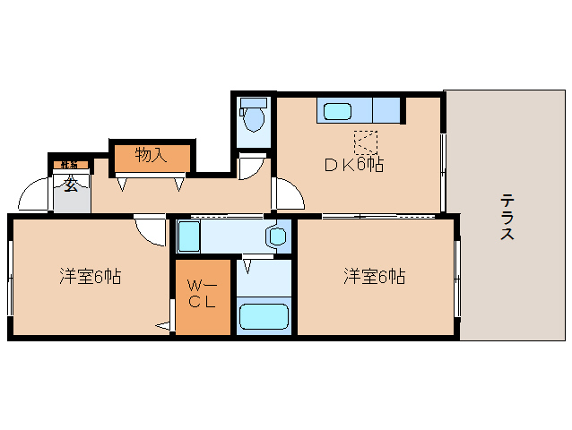 相楽郡精華町大字菅井のアパートの間取り