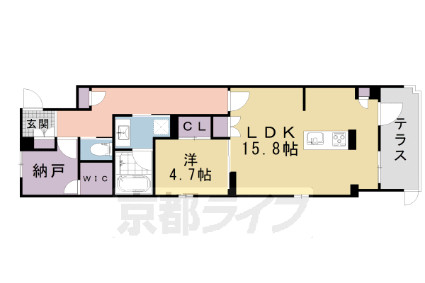 京都市上京区梅屋町のマンションの間取り