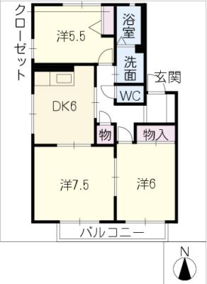 シャルマン　フルールＢ棟の間取り