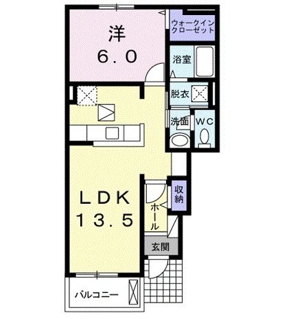 登米市迫町佐沼のアパートの間取り