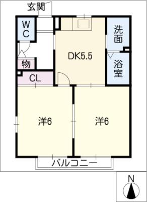 プランドール西口Ｂ棟の間取り