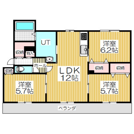 【Ｍハイツ八丁平１の間取り】