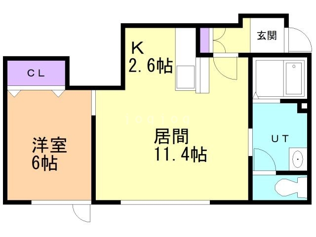 旭川市緑町のアパートの間取り