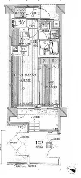 杉並区和田のマンションの間取り