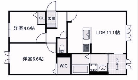 明石市明南町のアパートの間取り