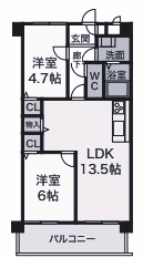 明石市宮の上のマンションの間取り