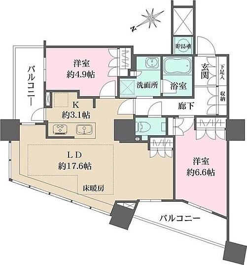 ザ・パークハウス西新宿タワー60の間取り